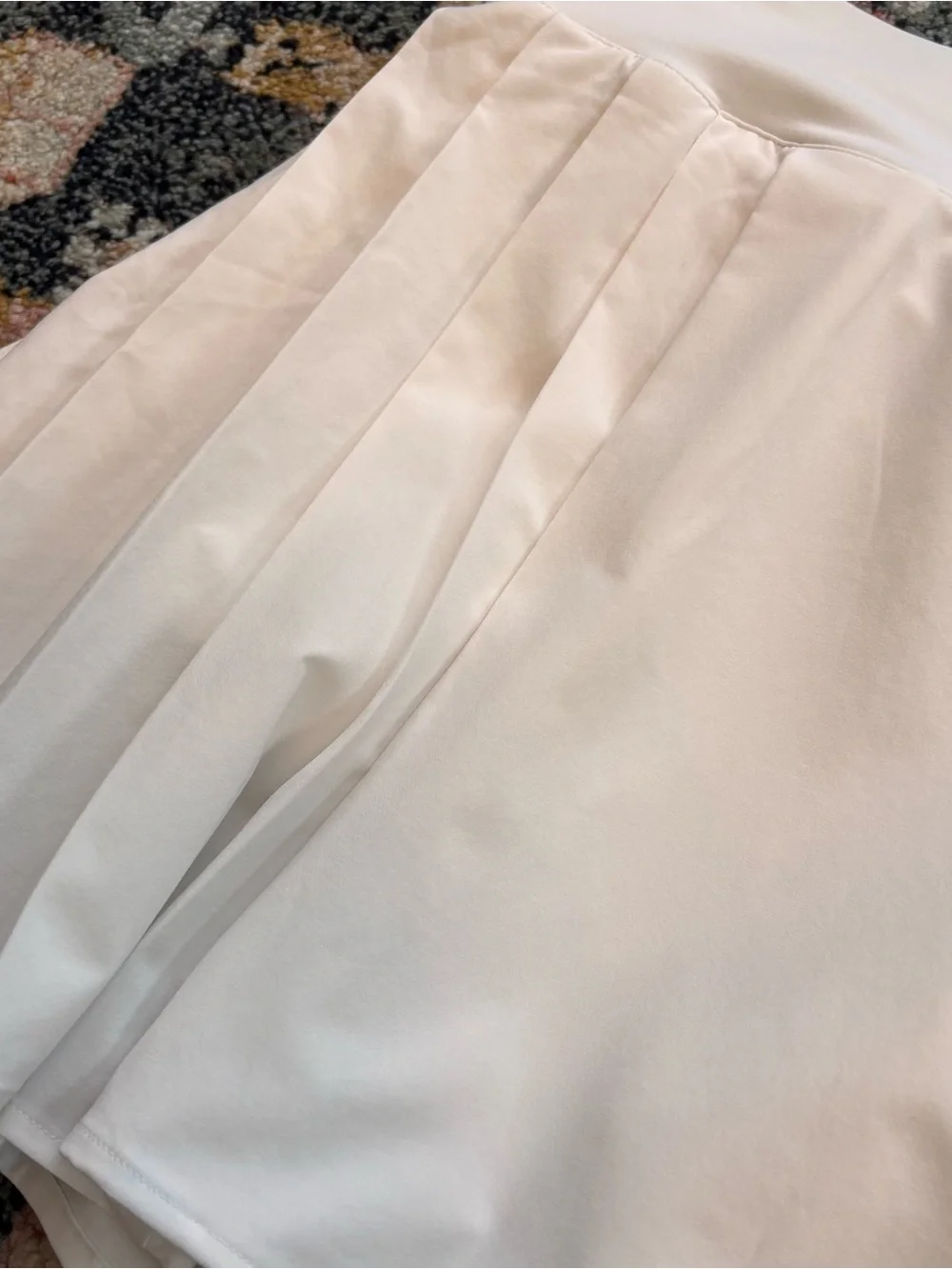 Lululemon Side Pleat High Rise Tennis Skirt in White Sz 10